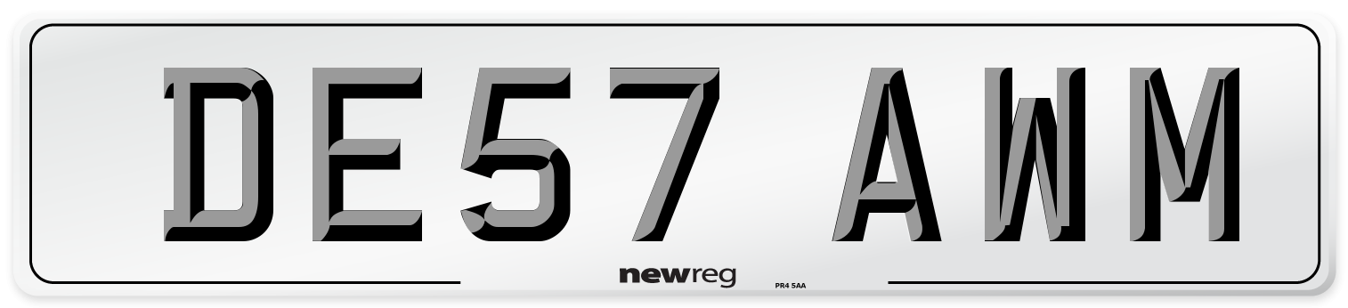 DE57 AWM Number Plate from New Reg
